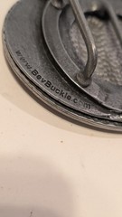BevBuckle America USA Flag Patriotic Oval Belt Buckle Pewter Tone Made In USA