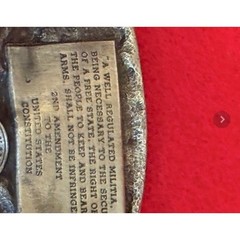 Vintage 1983 Siskiyou Buckle Co 2nd Amendment Eagle Belt Buckle F-27 Pewter