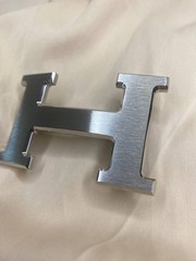 Silver H 40mm Belt Buckle 1.5` Logo Replacement Buckle Designer Style