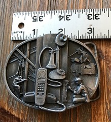 1988 SISKIYOU Telephone Communications Lineman Belt Buckle Z-50 U.S.A.