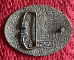 GREAT SMOKY MOUNTAINS DIX LEATHER VINTAGE BELT BUCKLE TENNESSEE NORTH CAROLINA