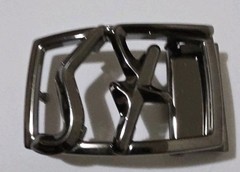 AUTH. SALVATORE FERRAGAMO GUNMETAL SF BELT BUCKLE FOR 1.3&Prime; WIDE BELT STRAP