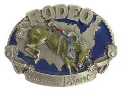 COWBOY & HORSE RODEO METAL BELT BUCKLE COWBOY & WESTERN HEBILLA JARIPEO