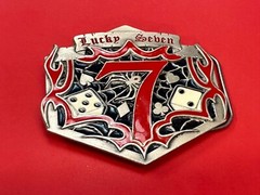 Lucky Seben 7 Seven’s Vegas gambling dice 04 Great American Products belt buckle