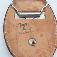 Vintage Tony Lama Navy Blue & Gray Antelope Skin Belt Buckle Made In USA