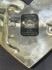1998 Crumrine Buckle Silver Electroplate On Brass Horse head Heart Shape