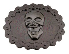 Skull Belt Buckles Tribal Gunmetal Gray Vintage Costume Skeleton Halloween Party