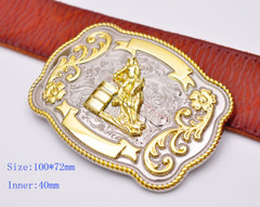 Texas Long Huge Ride Rodeo Cowboy Western Barrel Racing Gold Shine Belt Buckle