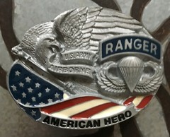 AMERICAN HERO RANGER ARMY AIRBORNE BELT BUCKLE NEW APPROX. 2 5/8&Prime; X 2&Prime;