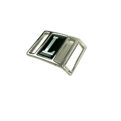 Vintage Avon Personalied Letter L Black Silver Womens Metal Belt Buckle