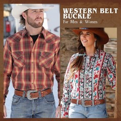 BELTROAD Western Belt Buckles for Men Women Cowboy Medium, 09-silver (Flower)