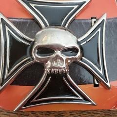 Metal Skull Belt Buckle Chopper Skeleton Gothic Biker Costume Mens Women Unisex