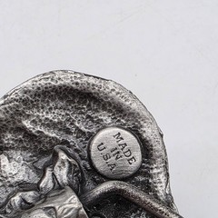 Vintage Collectible 1984 ILLINOIS Pewter and Enamel Belt Buckle by Bergamot