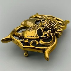 Pure copper skull belt buckle copper creative men&rsquo;s brass smooth buckle