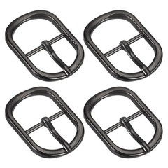 4Pcs 0.94&Prime; Single Prong Belt Buckle Oval Center Bar Buckles for Belt Black
