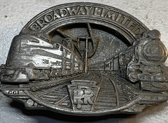 C&J Belt Buckle 1088 DIESEL & LOCOMOTIVE SCENE PEWTER Broadway Limited 1987