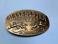 Manchester Ltd Lions Crest Clothing Company Silver Color Metal Belt Buckle