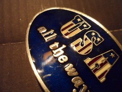 Belt Buckle Biker Western Made in USA All the Way US Stars & Stripes Flag