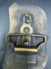 Vintage 1976 Oden Leather Design Brass CB Operator Belt Buckle Trucker Western