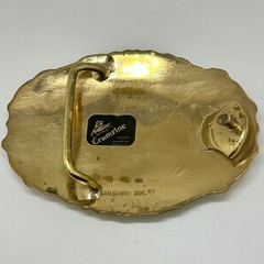 Crumrine Western Belt Buckle Monogram Letter T Gold Tone Belt Buckle