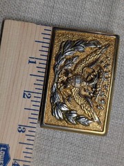 vintage 1970s belt buckle E PLURIBUS UNUM latin AMERICA united states USA brass