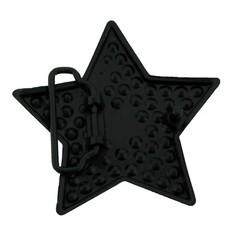High-end Class New Big Star Belt Buckle Black Metal Rhinestones Out Blinged Rock