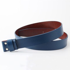 No Buckle Men Snap Strap Belt Full Leather No Buckle