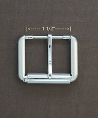 New 1 1/2&Prime; (#61) pin roller buckle, brushed nickel finish jean casual USA
