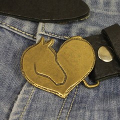 Belt buckle horse head buckle removable buckle belt buckle old brass