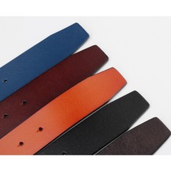 No Buckle Men Snap Strap Belt Full Leather No Buckle