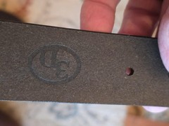 44 Mag 5 Barrel Revolver belt buckle & Belt Size 36 – Preowned