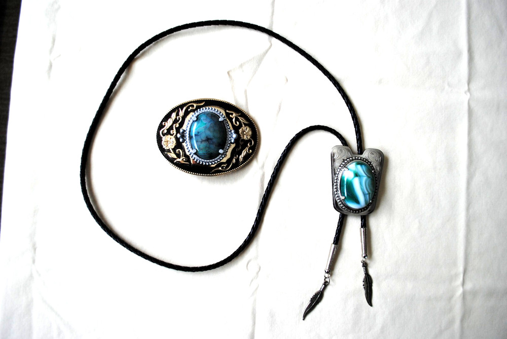 Western Belt Buckle and Bolo Set