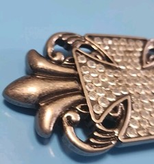 4.25&Prime; Dark Silver Metal Belt Buckle Fleur De Lis Cross Weekend Accessory Chopper