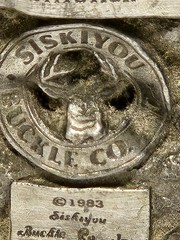 Vintage 1983 Siskiyou Buckle Co 2nd Amendment Eagle Buckle F-27 Pewter +One more