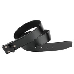 Handmade Men&rsquo;s Press Button Belt Full Grain Leather Without Buckle 1-1/2 Wide