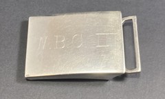 Vintage Simmons Sterling Belt Buckle Etched Monogram WBC III Fine