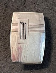 HICKOK 925 Sterling Silver Antique Art Deco « M » Initial Belt Buckle USA in Box