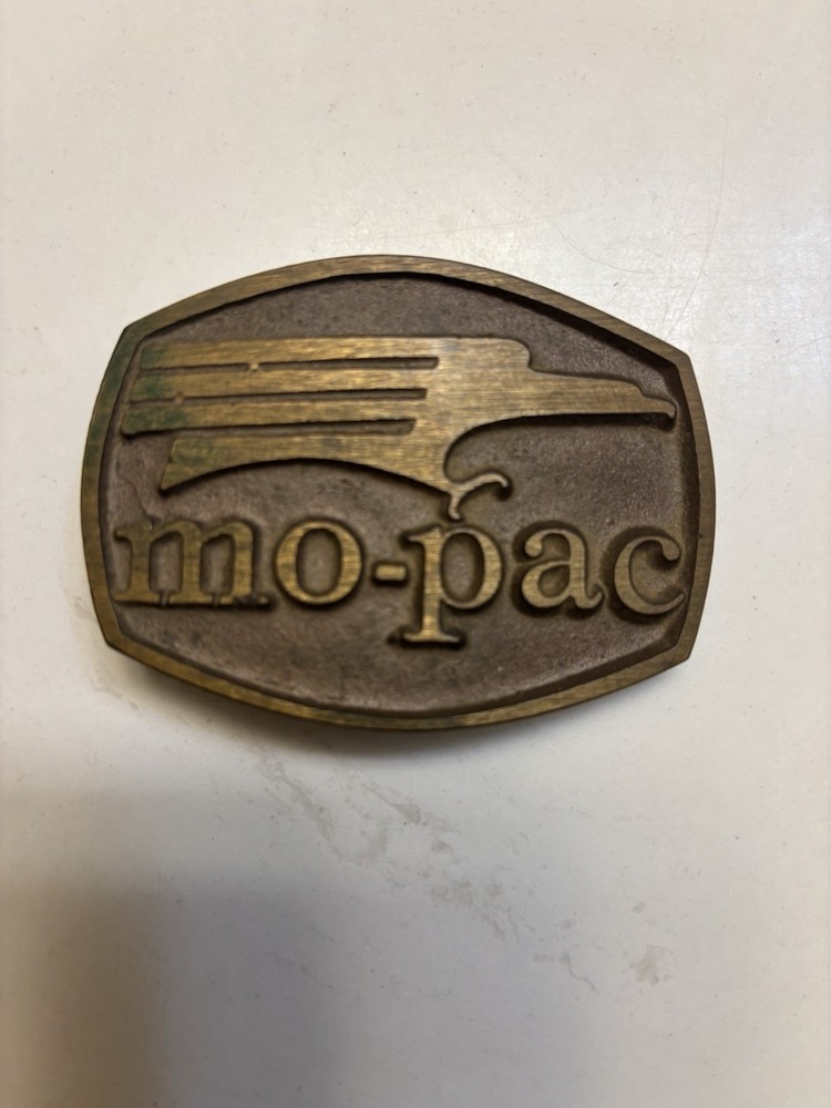Dyna Buckle Brass Mo Pac Railroad Trains Belt Buckle