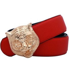 Yuangu Men&rsquo;s Big Tiger Buckle 38-mm Italian 105cm/41.3inch (34-36), Red Gold