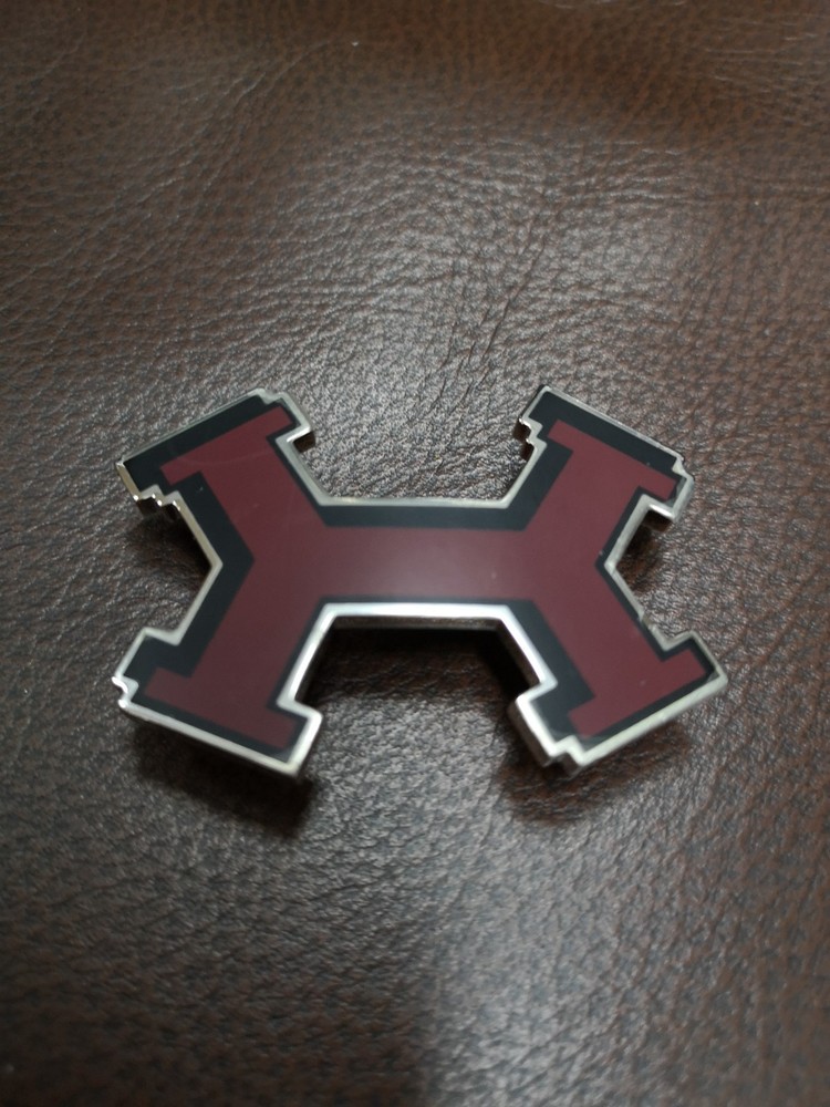 Hermes Red Lacquered Enamel Palladium Street Belt Buckle. h32mm