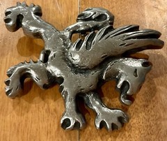 1980S GRIFFON SILVER COLORED AWESOME BELT BUCKLE WATCH OUT HARRY POTTER!!