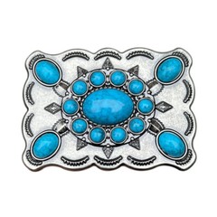 Zinc alloy belt buckle denim Bohemian turquoise belt buckle denim style