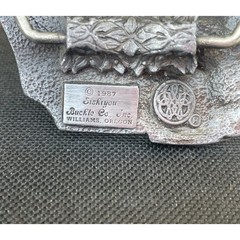 Siskiyou 1987 Vintage RV Motorhome Mountain Scene Belt Buckle L-50 Silver Pewter