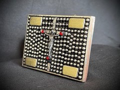 Industrial Crucifix Belt Buckle Archive Red Crystals OOAK Darren McNeese