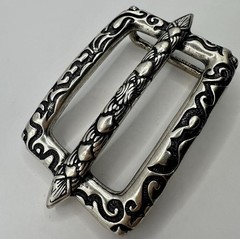 Rectangular Embellished Antique Brass Style Belt Buckle for Leather Belt West