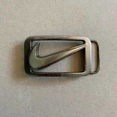 Nike Swoosh Belt Buckle Silver Metal Clip Buckle