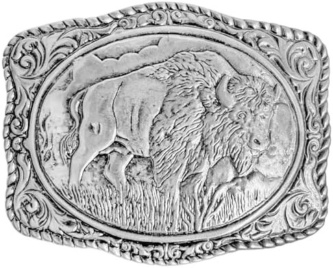 Western Belt Buckles for Men Cowboy Belt Buckle American Patriotic Buffalo Belt