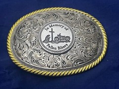 In Memory of Fallen Bikers Western Style Buckle (Pewter)