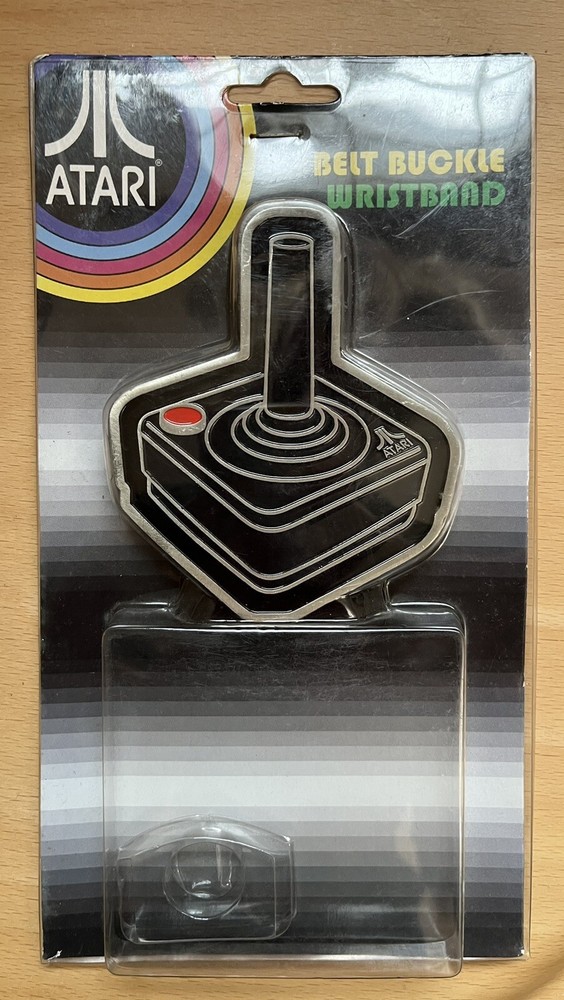Vintage Atari Belt Buckle Super Cool Controller Metal NIP Missing Wristband