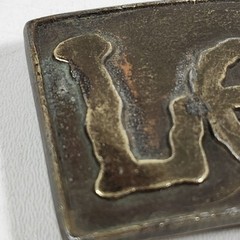 Lee Brass Belt Buckle Vintage 1980s Jeans Logo Solid Cast Original